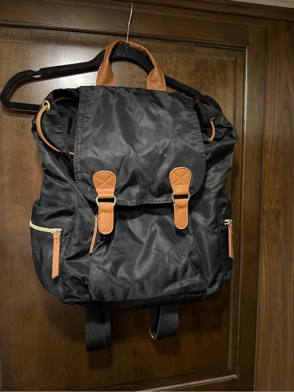American Eagle By Payless Black Backpack with Brown Accents